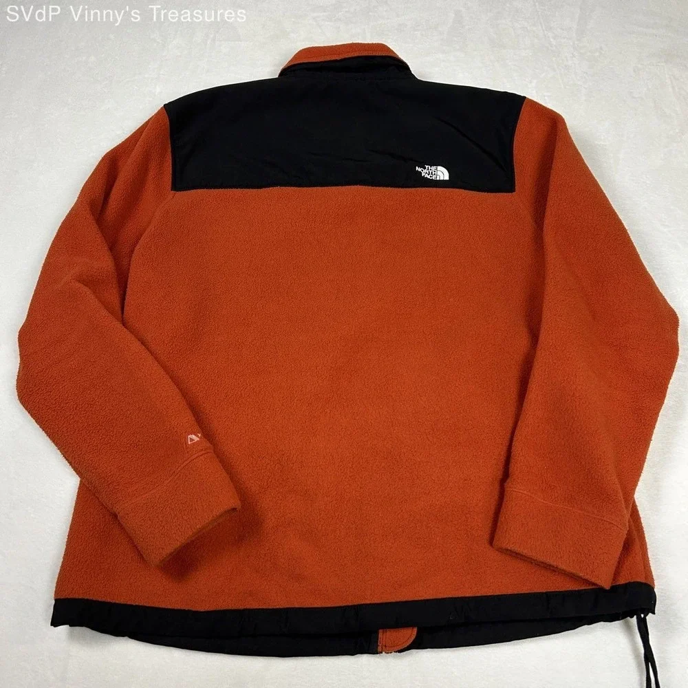 The North Face Men's Denali Fleece Jacket Orange Black Polartec Full Zip Sz XL